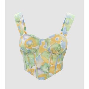 Flowery corset style crop top